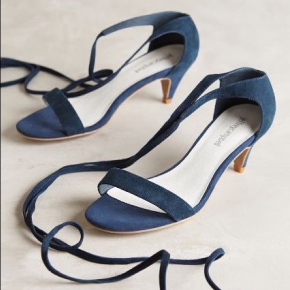 Jeffery Campbell Navy Lace-Up Heels